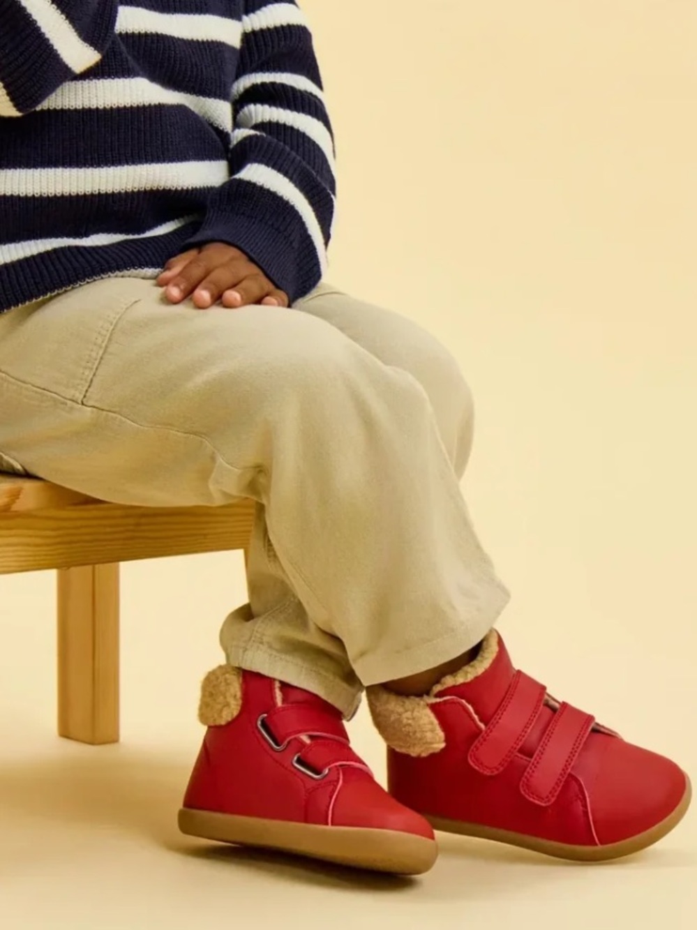 Kids Ten Little Red Furry Hightop Shoes